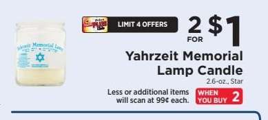 Yahrzeit Memorial Lamp Candle