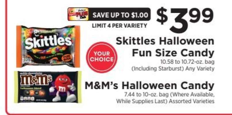 Skittles Halloween Fun Size Candy / M&M’s Halloween Candy