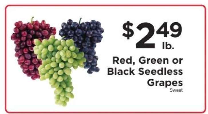 Red, Green or Black Seedless Grapes