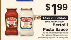 Bertolli Pasta Sauce