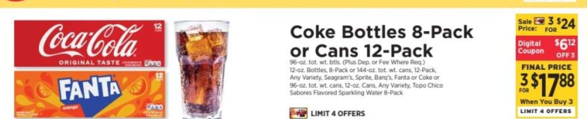 Coke Bottles 8-Pack or Cans 12-Pack