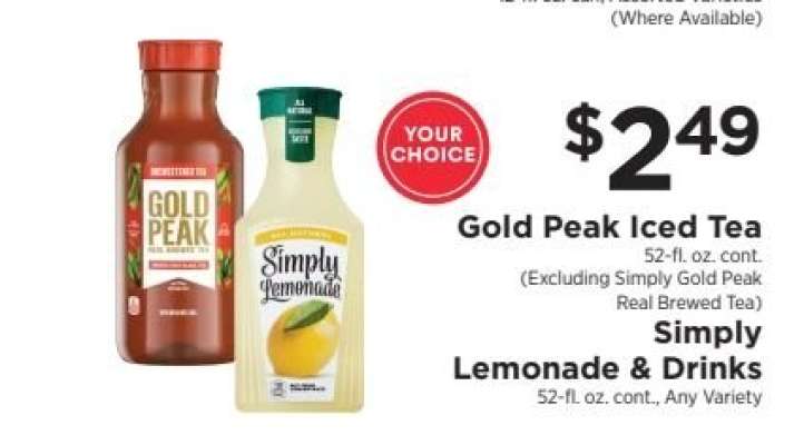 Gold Peak Iced Tea & Simply Lemonade & Drinks