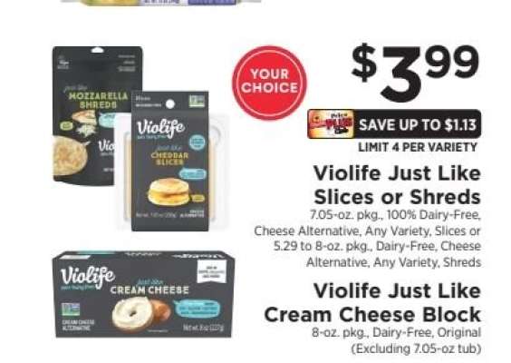 Violife Just Like Slices or Shreds / Cream Cheese Block