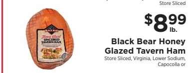 Black Bear Honey Glazed Tavern Ham