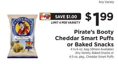 Pirate’s Booty Cheddar Smart Puffs or Baked Snacks