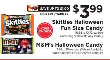 Skittles Halloween Fun Size Candy / M&M’s Halloween Candy
