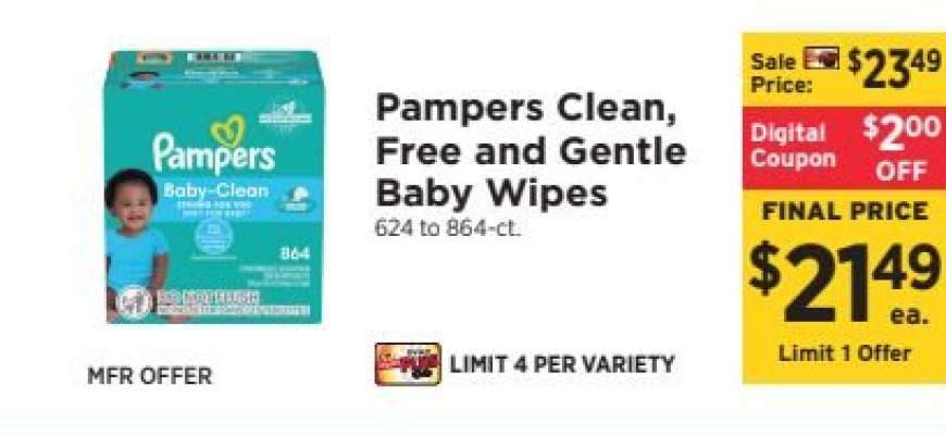 Pampers Clean, Free and Gentle Baby Wipes
