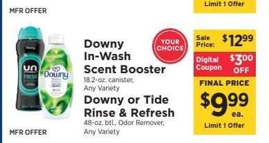 Downy In-Wash Scent Booster or Downy or Tide Rinse & Refresh