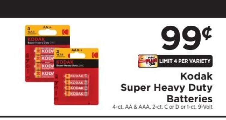 Kodak Super Heavy Duty Batteries