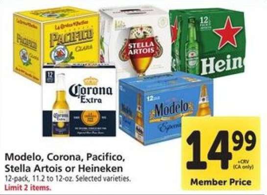 Modelo, Corona, Pacifico, Stella Artois or Heineken