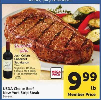 USDA CHOICE Beef New York Strip Steak