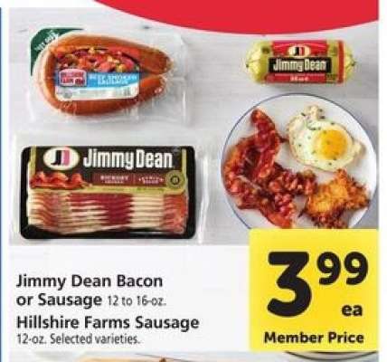 Jimmy Dean Bacon or Sausage