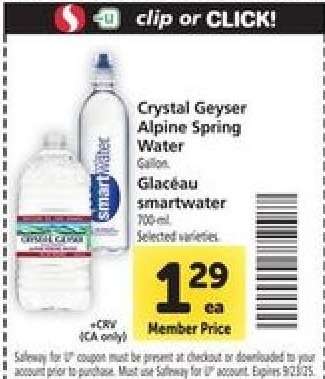 Crystal Geyser Alpine Spring Water / Glacéau smartwater