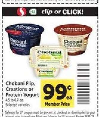 Chobani Flip, Creations or Protein Yogurt