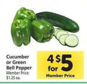 Cucumber or Green Bell Pepper