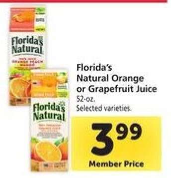 Florida's Natural Orange or Grapefruit Juice