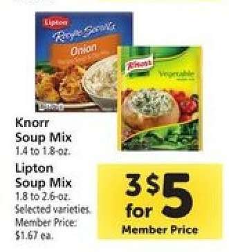 Knorr Soup Mix, Lipton Soup Mix