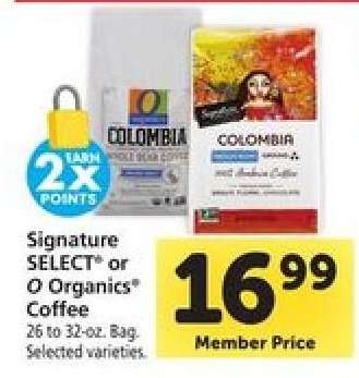 Signature SELECT or O Organics Coffee