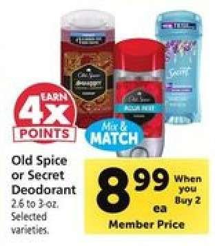 Old Spice or Secret Deodorant