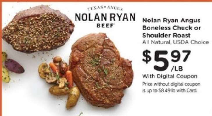 Nolan Ryan Angus Boneless Chuck or Shoulder Roast