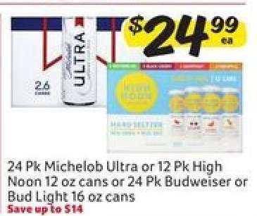 Michelob Ultra, High Noon, Budweiser, Bud Light