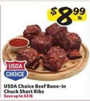 USDA Choice Beef Bone-In Chuck Short Ribs