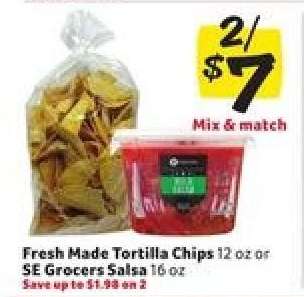 Fresh Made Tortilla Chips or SE Grocers Salsa