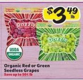 Organic Red or Green Seedless Grapes