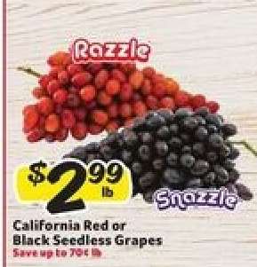 California Red or Black Seedless Grapes