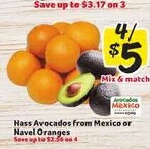 Hass Avocados from Mexico or Navel Oranges