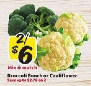 Broccoli Bunch or Cauliflower