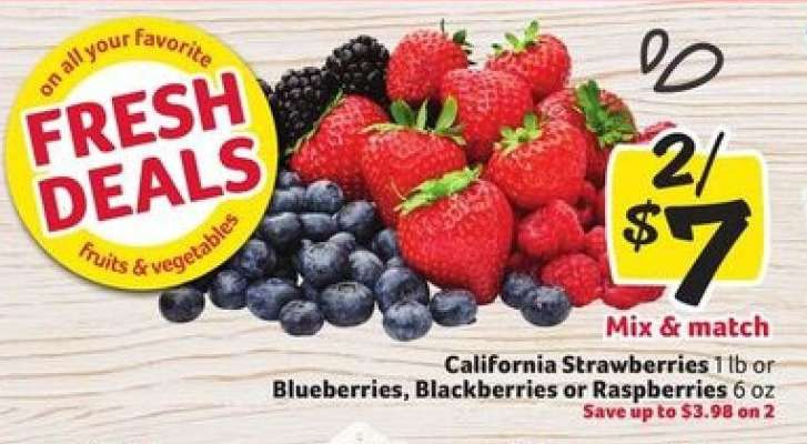 California Strawberries or Blueberries, Blackberries or Raspberries