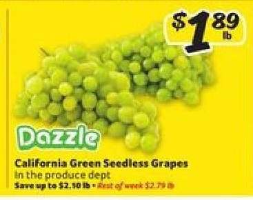 Dazzle California Green Seedless Grapes