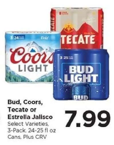 Bud, Coors, Tecate or Estrella Jalisco