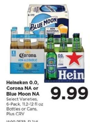 Heineken 0.0, Corona NA or Blue Moon NA
