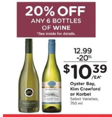 Oyster Bay, Kim Crawford or Korbel