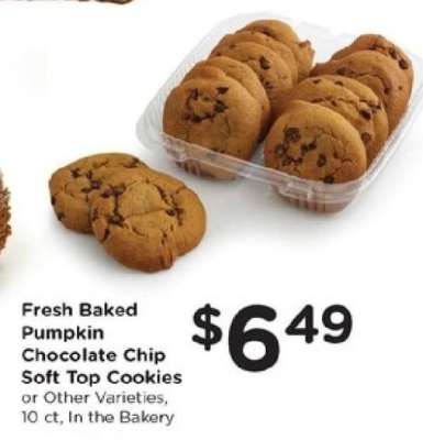 Fresh Baked Pumpkin Chocolate Chip Soft Top Cookies