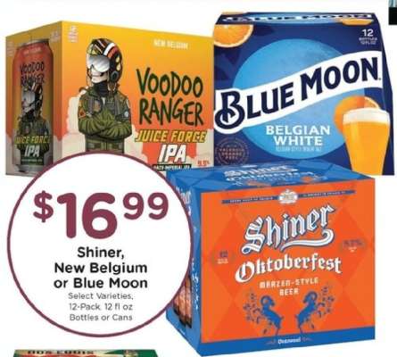 Shiner, New Belgium or Blue Moon