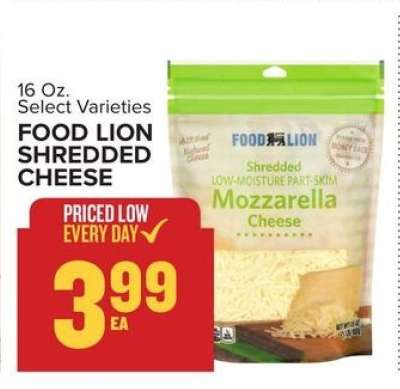 Food Lion Shredded Cheese