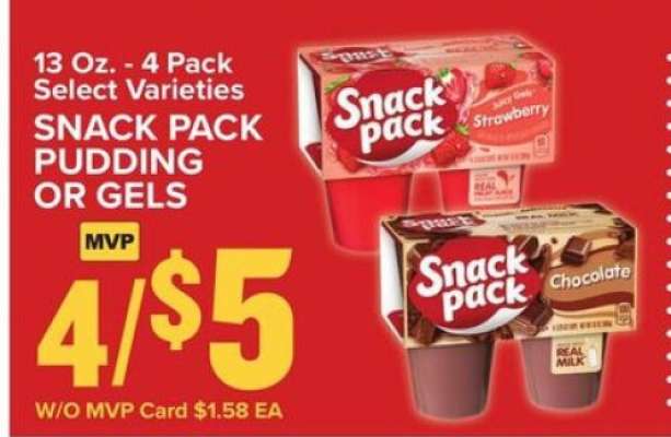 Snack Pack Pudding or Gels*