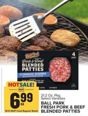 BALL PARK FRESH PORK & BEEF BLENDED PATTIES