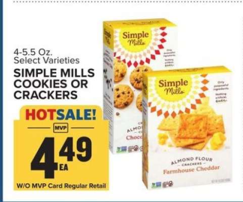 SIMPLE MILLS COOKIES OR CRACKERS