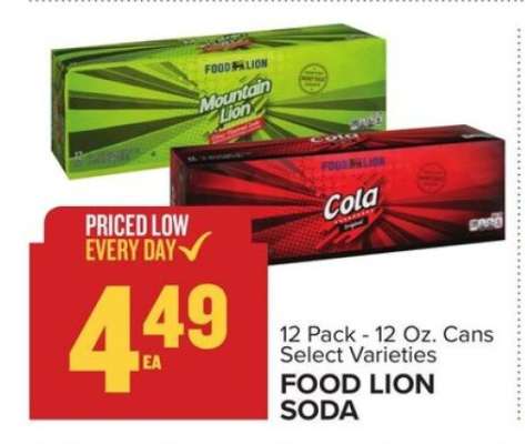 FOOD LION SODA