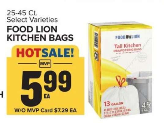 FOOD LION KITCHEN BAGS