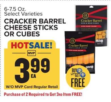 Cracker Barrel Cheese Sticks or Cubes