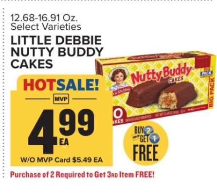 LITTLE DEBBIE NUTTY BUDDY CAKES