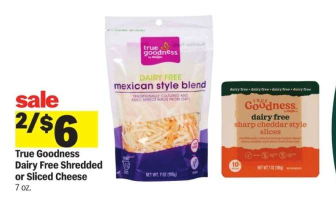 True Goodness Dairy Free Shredded or Sliced Cheese