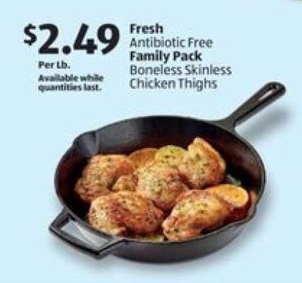 Fresh Antibiotic Free Family Pack Boneless Skinless Chicken Thighs