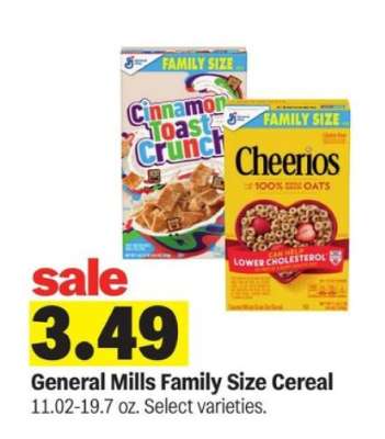 General Mills Family Size Cereal