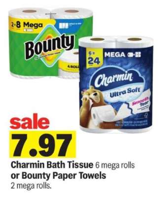 Charmin Bath Tissue or Bounty Paper Towels